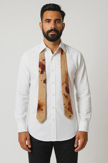 Dye Dirty Coffee Lovers Necktie | Funny Gift for Baristas & Coffee Addicts | Caffeine Lover Accessory