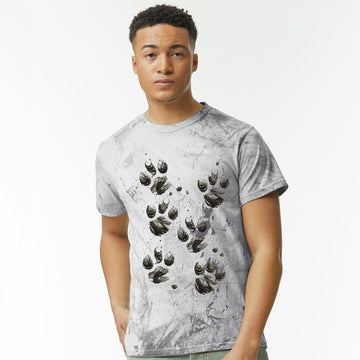 Dye Dirty Dirty Dog Pawprint Graphic Tye Dye Tee
