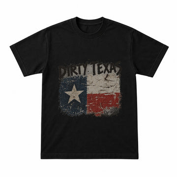Dye Dirty Dirty Texas Vintage Flag Graphic T-Shirt