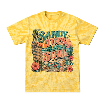 Dye Dirty Sandy Toes Happy Soul Tie-Dye T-Shirt