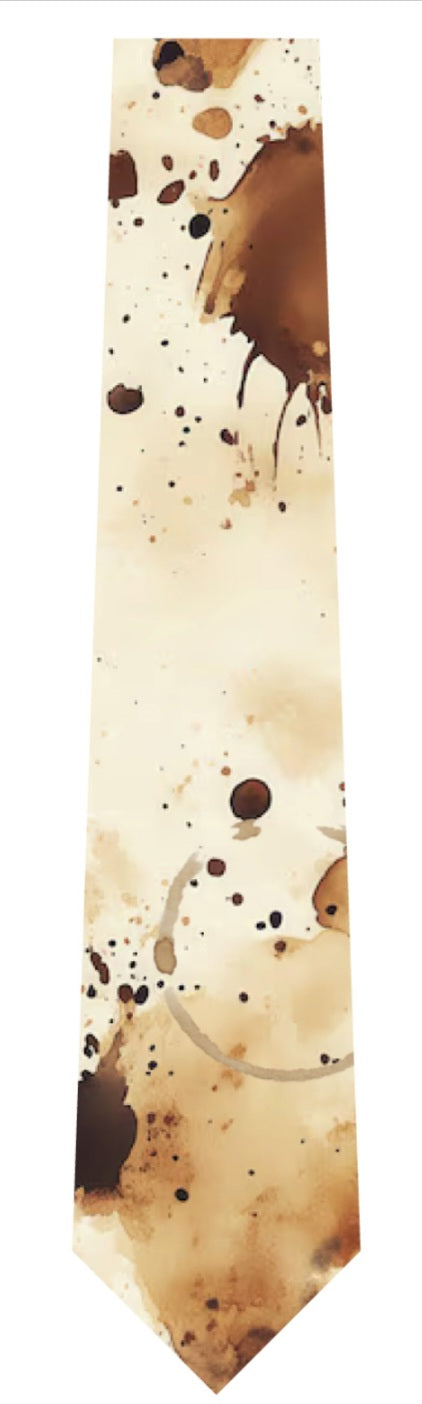 Dye Dirty Coffee Lovers Necktie | Funny Gift for Baristas & Coffee Addicts | Caffeine Lover Accessory