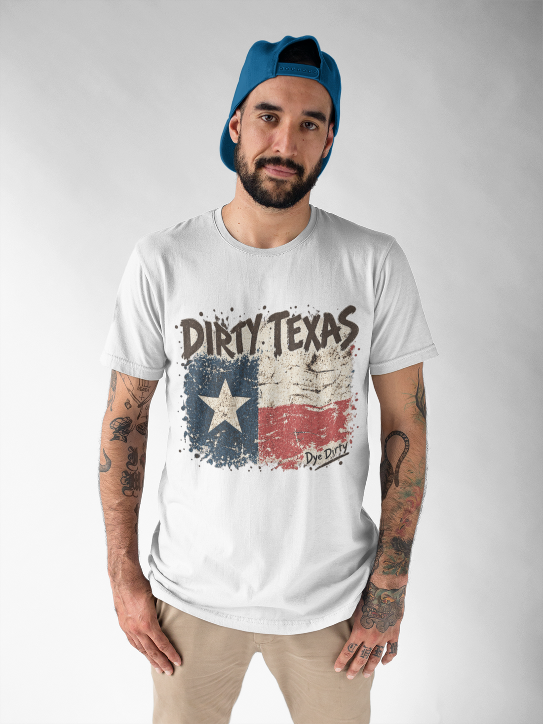 Dye Dirty Dirty Texas Vintage Flag Graphic T-Shirt