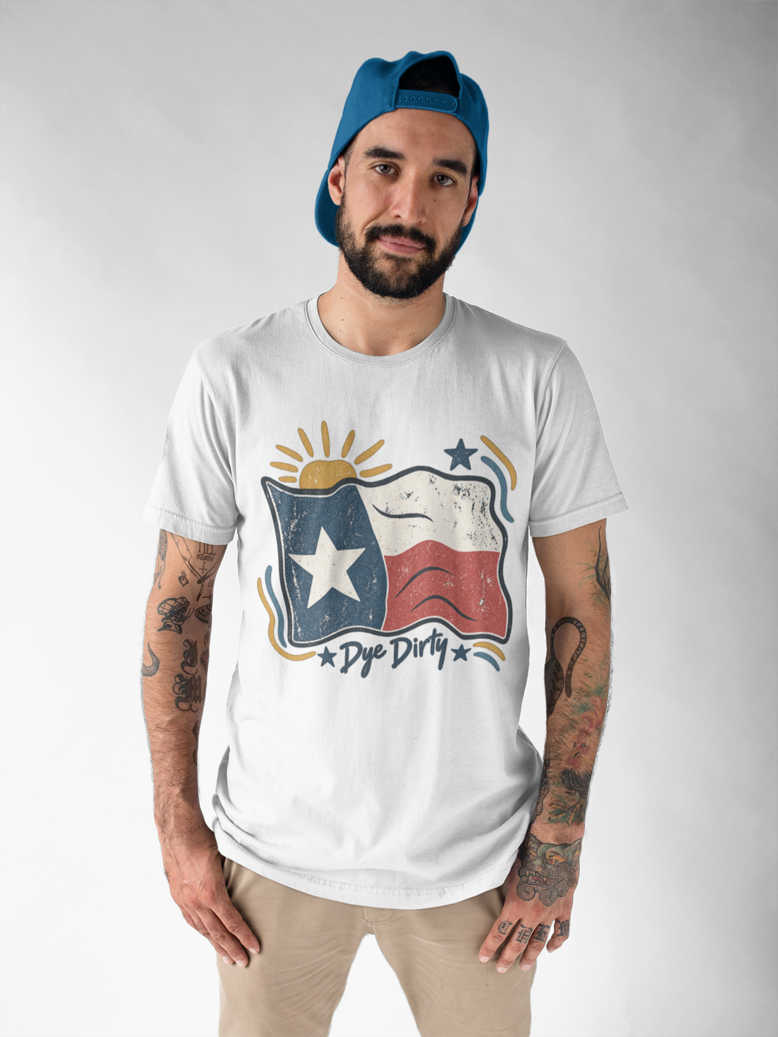 Dye Dirty Funny Organic Texas Flag Graphic T-Shirt