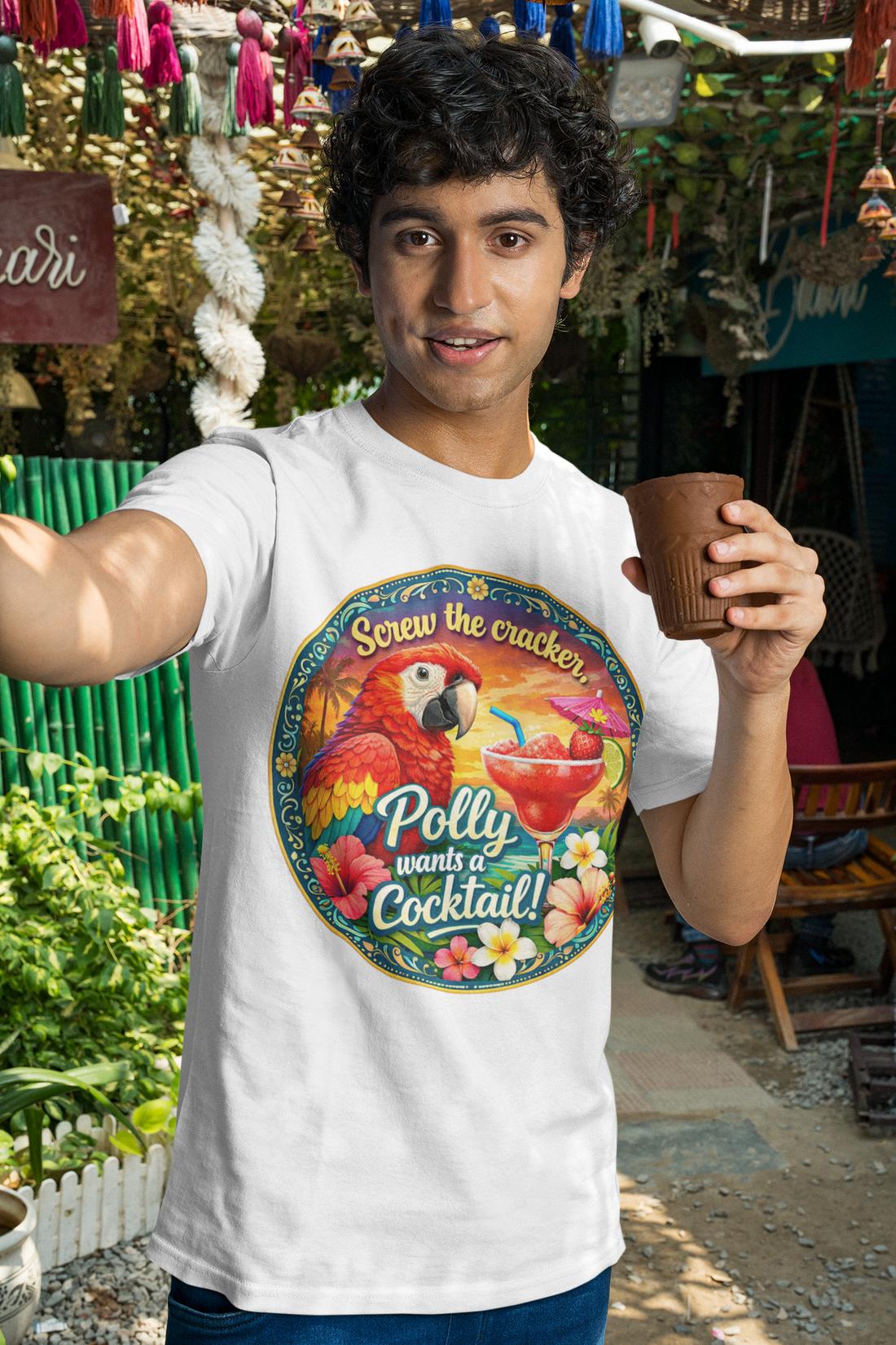 Dye Dirty Polly Wants a Cocktail Funny T-Shirt